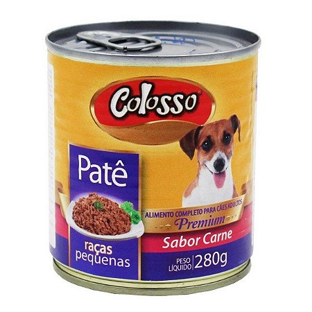 PATÊ COLOSSO PARA CÃES ADULTOS RAÇAS  PEQUENAS SABOR CARNE 280G