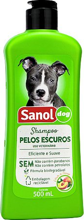 Sanol Dog Shampoo De Pêlos escuros para Cães e Gatos - 500 Ml Verde