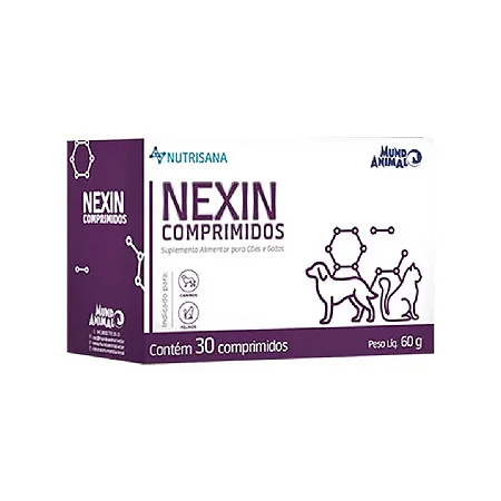 Suplemento Alimentar Nexin Nutrisana Para Cães e Gatos 30 Comprimidos