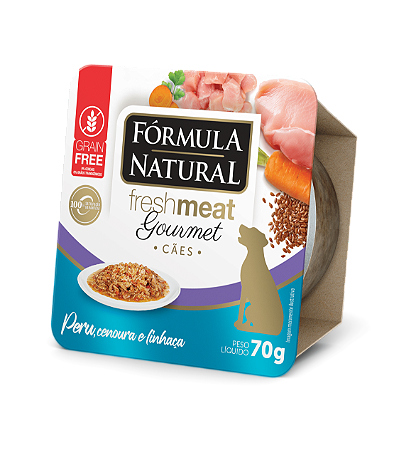 Fórmula Natural Fresh Meat Gourmet Cães Sabor Peru, Cenoura e Linhaça 70g