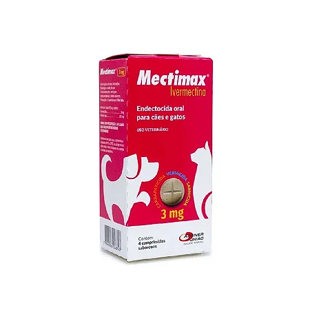Ivermectina Mectimax Agener União para Cães 4 Comprimidos