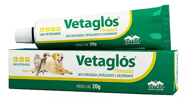 Vetaglos Pomada Cicatrizante Para Cães E Gatos Vetnil 20g