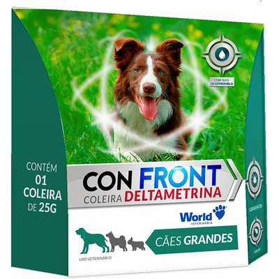 Coleira Antiparasitária World Veterinária ConFront Deltametrina 25g para Cães Porte Grande