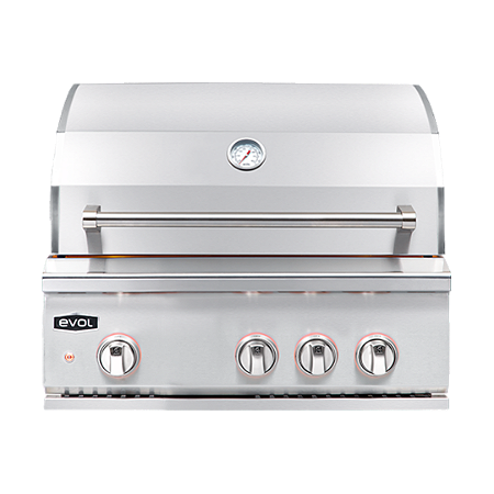 Churrasqueira a Gás de Embutir Evol Modena 28" 3 Queimadores e Infrared Inox 304