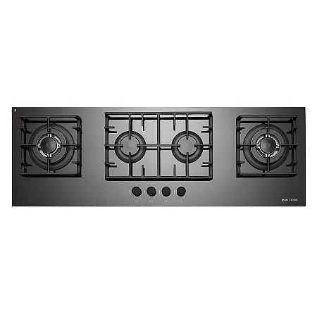 Cooktop Elettromec Vetro à Gás 4 Bocas Vidro Preto 110cm Bivolt