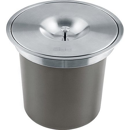 Lixeira de Sobrepor Redonda Franke Aço Inox Escovado - 5 Litros