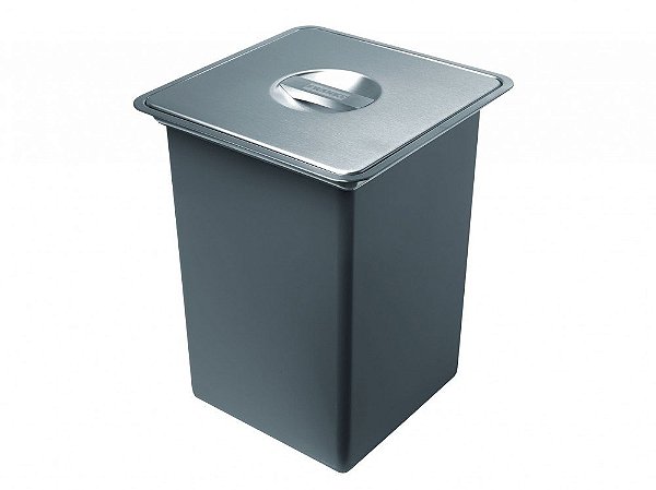 Lixeira de Sobrepor Quadrada Franke Aço Inox Escovado - 10 Litros