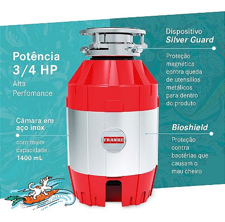 Triturador de Resíduos de Alimentos Turbo Elite TE75 Franke 220V