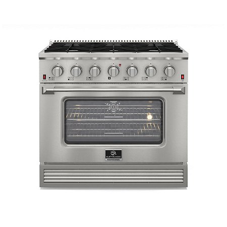 Fogão Freestanding Elettromec Profissional 6 Queimadores com Forno à Gás 127 Litros Inox 91,5cm 110V