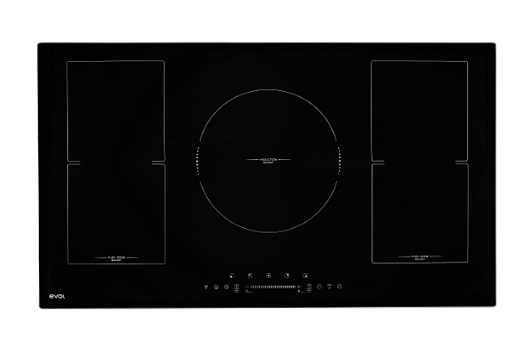 Cooktop de Indução Evol Smart Vidro Preto 5 Bocas 90cm 220V