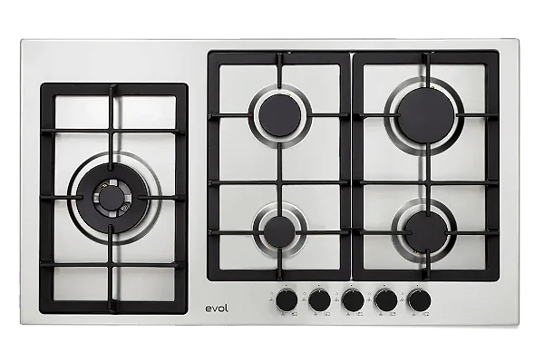 Cooktop à Gás Evol Inox 5 Bocas 90cm