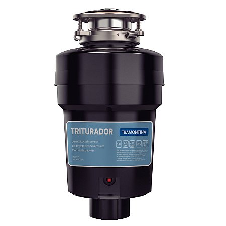 Triturador de Resíduos Alimentares Tramontina para Cubas ou Pias com Furação para Válvula de 4 1/2" com Potência de 0,75 HP 220 V