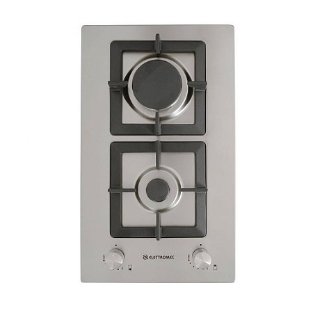 Cooktop Elettromec Dominó Quadratto 2 Queimadores Inox 30cm Bivolt - DG-2Q-30-XQ-3ZEA