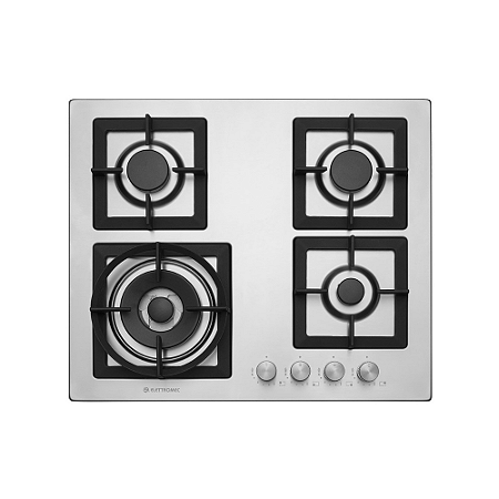 Cooktop a Gás Elettromec Quadratto 4 Bocas Tripla Chama Inox Gusa 60cm Bivolt