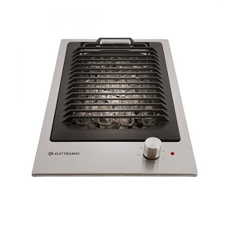 Cooktop Elettromec Dominó Quadratto Barbecue Elétrico Inox 30cm 220V - DE-BQ-30-XQ-2ZEA