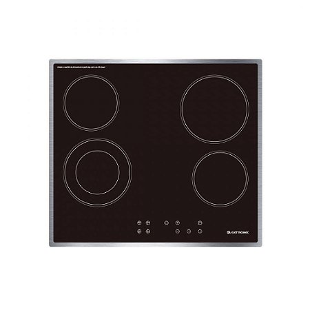 Cooktop Elétrico Vitrocerâmico 4 Bocas Elettromec 60cm 220V CKV-4Q-60-CV-2XBA