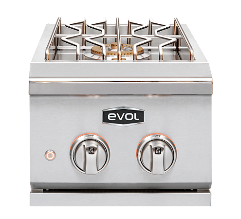 Side Burner à Gás Evol 2 Queimadores Tripla-Chama Inox 34cm