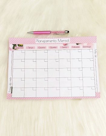 Planejamento anual -  pink flower