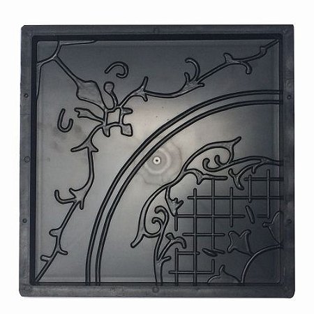 Kit 10 Formas Quadrada Decorada Flores 33 x 33 x 2,5 cm - FP056