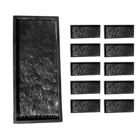 Kit 10 Formas para Piso Tábua de Concreto Imita Madeira 74,5x30,5x4,5cm Fp137