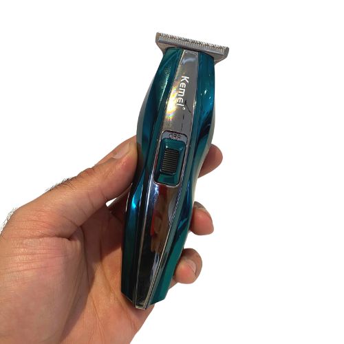 Barbeador E Aparador De Pelos Portátil USB Kemei Verde Metal