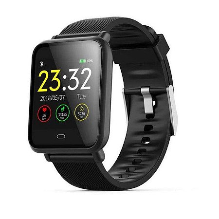Relogio Smartwatch Inteligente Q9 Pressão Pulso 2 Pulseiras Memoria 64K
