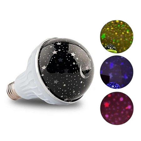 Lâmpada Globo Estrela de Luz LED RGB Giratória