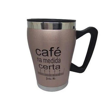 Caneca Térmica Com Frases Café Aço Inox 320ml