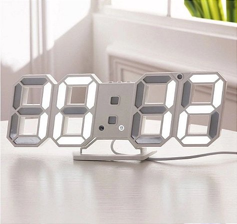 Relogio Digital 3d Led Parede Mesa Alarme Snooze 12/24 Horas