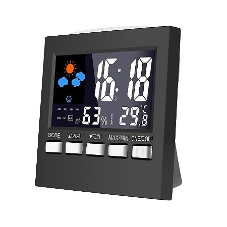 Relógio Digital De Mesa Com Calendário, Despertador, Termômetro