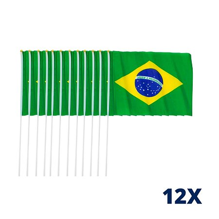 Kit 12 Bandeiras Brasil Copa Do Mundo Seleção