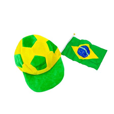 NO:0288 Chapéu Bola e Bandeira Brasil Copa do Mundo