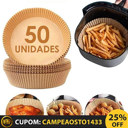 Forro De Papel Airfryer Tapete Forma Antiaderente 50 Unidades Descartáveis
