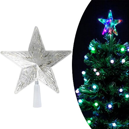 Estrela LED Ponteira Para Arvore De Natal Com Tomada