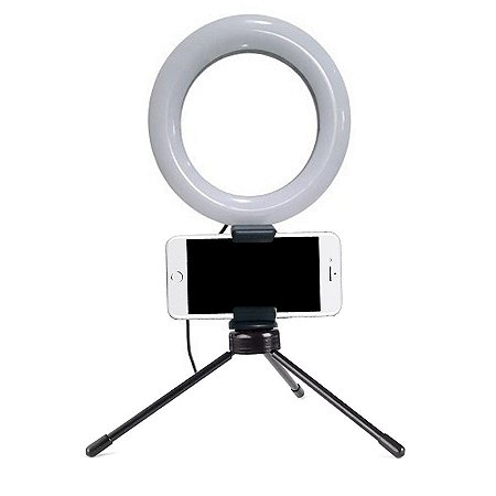 Iluminador Ring Light 16cm Usb Led Misto 3500k 5500k + Tripé