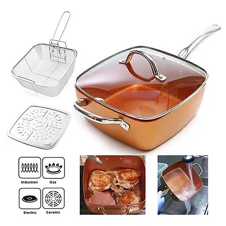 Panela Maxchef Caçarola Antiaderente 24 Cm Laranja