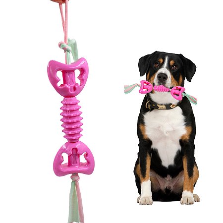 Brinquedo Para Pet Mordedor Corda Cães Interativo 18cm