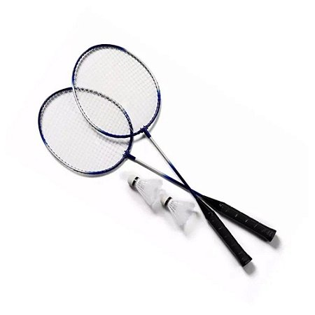 CDSP - Kit 2 Raquetes Badminton Petecas e Bolsa