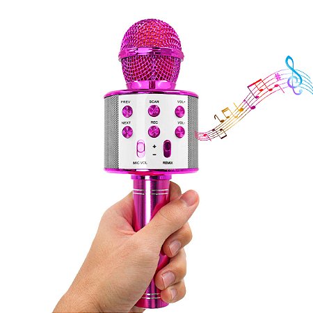 Microfone Karaoke Sem Fio Bluetooth Caixa Som