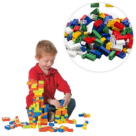 Brinquedo De Montar Blocos Infantil Quadrado Retângulos