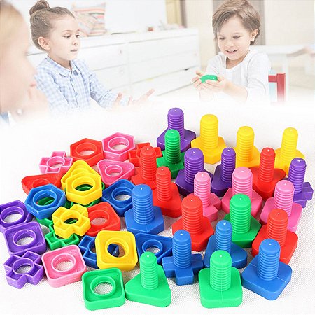 Brinquedo Interativo Infantil Coloridos Parafuso Encaixar