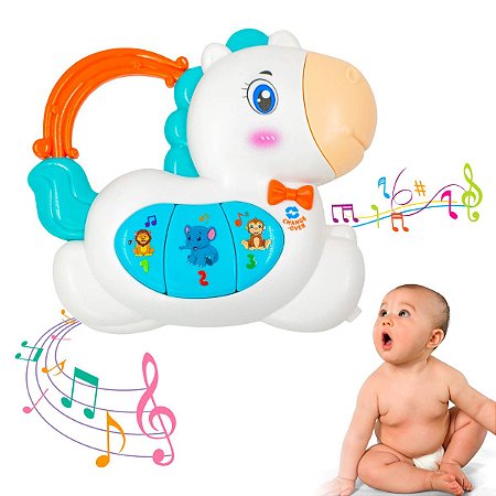 Teclado Piano Musical Bebê Brinquedo Infantil Som Cavalinho