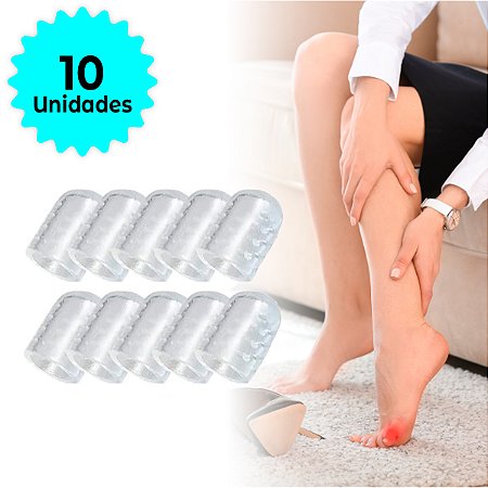 Protetor Dedos Dos Pés Gel Silicone 10 Unidades Dedeira Calo Unha Encravada