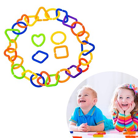 Brinquedo De Montar Interativo Plastico Argolas Infantil Coloridos Encaixar