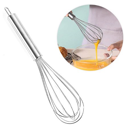Fouet Batedor Fuê Manual Misturador Ovos Aço Inox