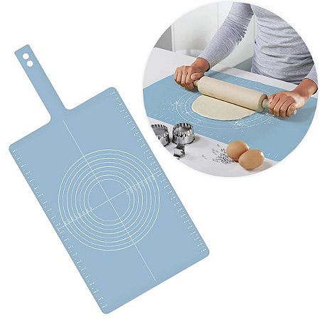 Tapete Culinario Retangular Silicone Medidor Massa 57x37cm