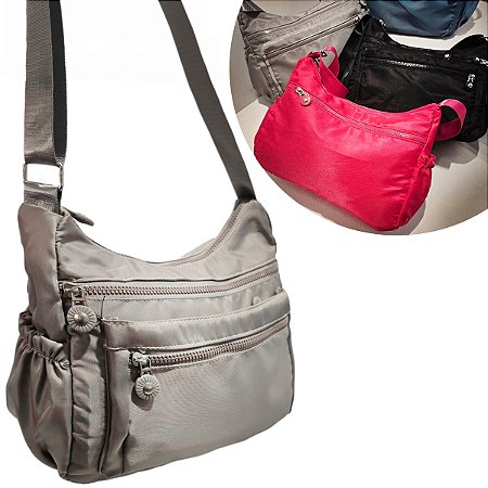 Bolsa Lateral Transversal Lisa Casual 3 Compartimentos