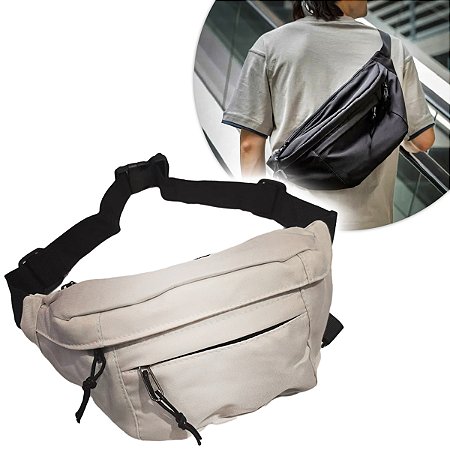 Pochete Bolsa Grande Transversal Ajustável Lisa Celular Dinheiro