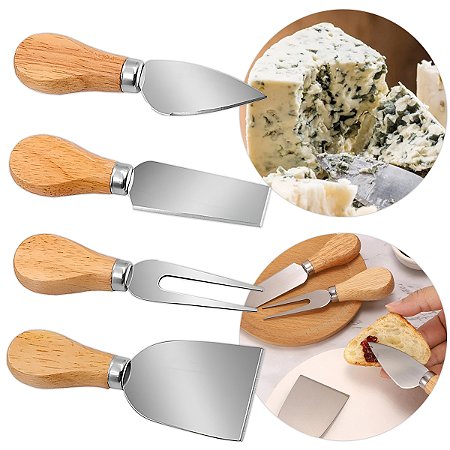 Conjunto Jogo De Utensílios Queijo Inox 4 Peças Gourmet