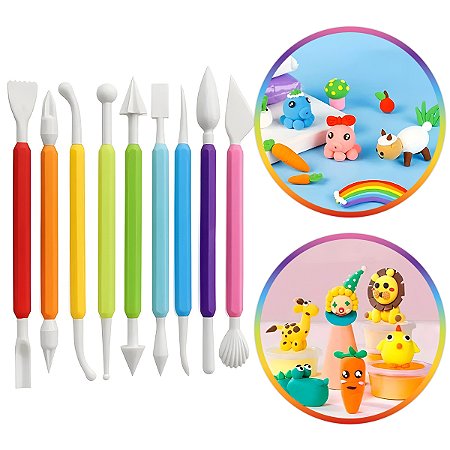 Kit 8 Estecas Esculpir Modelar Biscuit Massas Artesanato
